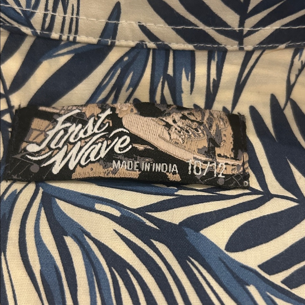 First Wave Navy Leaf Pattern Shirt - Picture 2 of 2